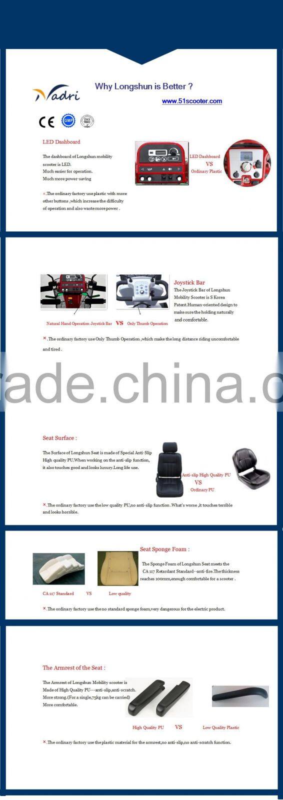 Large Size Electric Scooter with Canopy for Outdoor Use