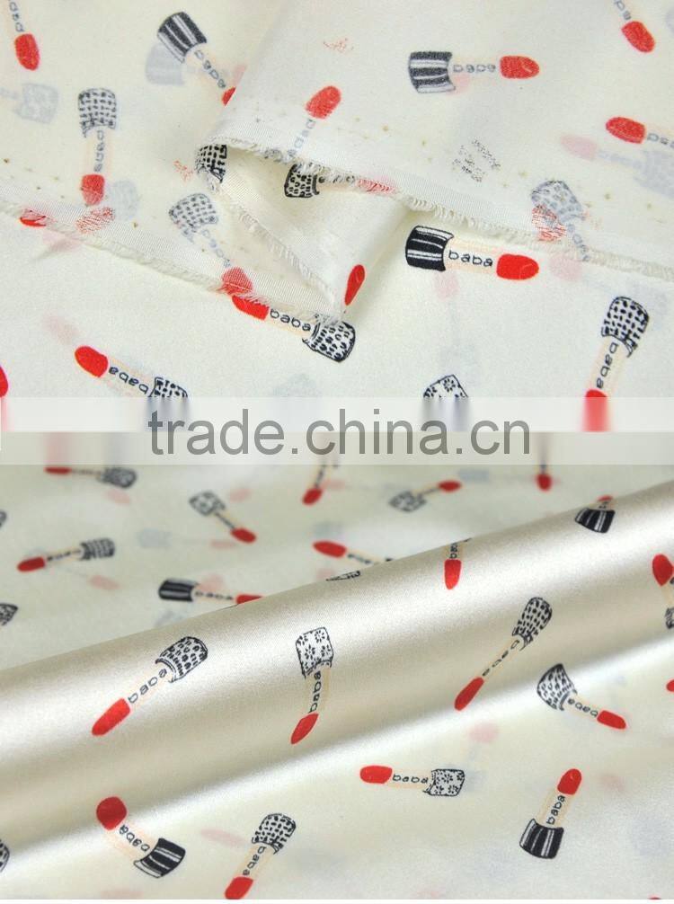 140cm strech silk satin printed fabric for dress