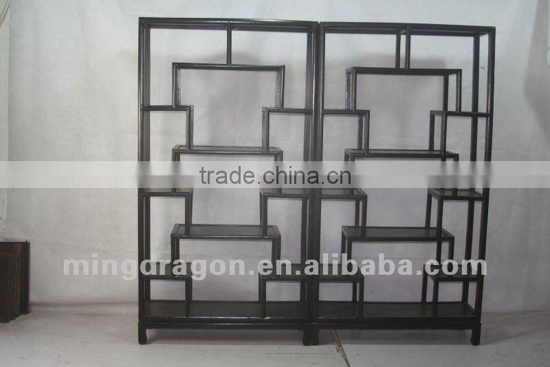 Chinese antique furniture Black Shanxi pine wood bookshelf