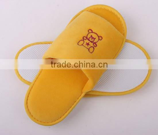 terry hotel slippers with cartoon logo open toe slippers