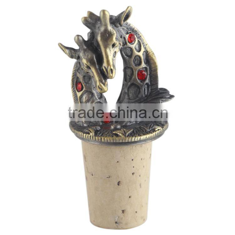 Hot sale metal alloy bat shape wine stoppers