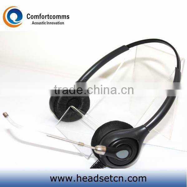 Noise cancelling binaural communication call center phone RJ11 headset HSM-602TPQDRJ