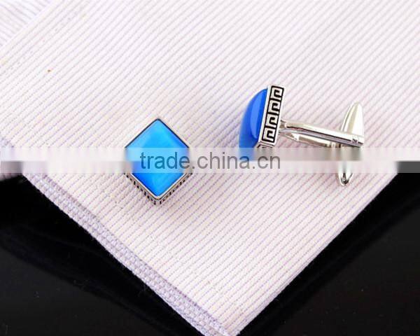 Blue Crystal Cuff Links