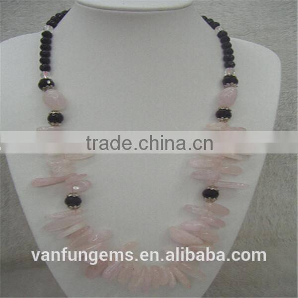 Girl or Women Necklace Rose Quartz Necklace for Wholesale