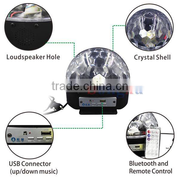 6pcs rgb crystal magic ball led lighting effects for ktv