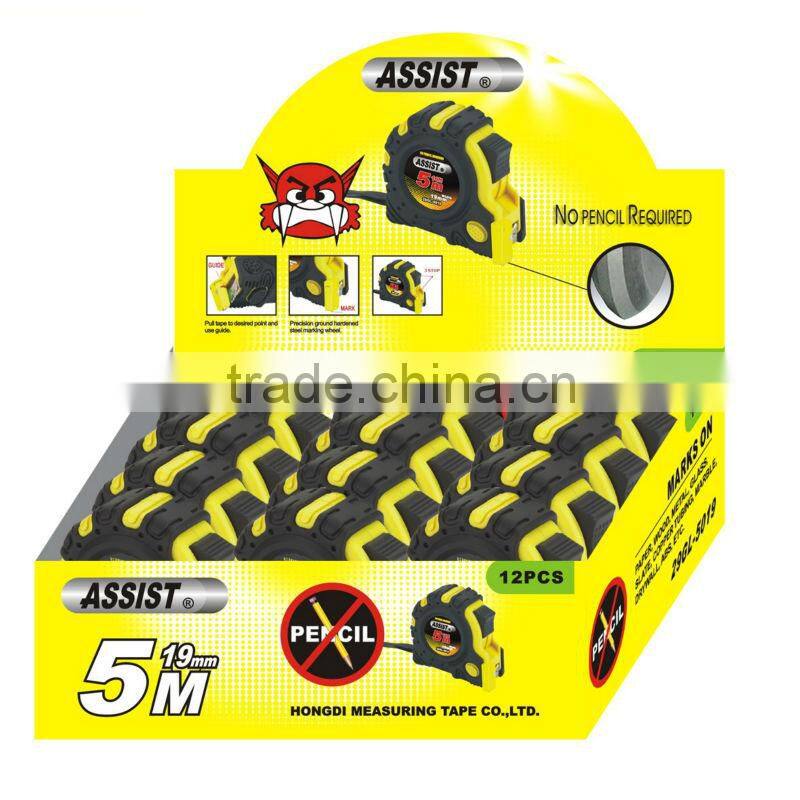 the rubber covered with scriber measuring tape,economic paper tape measure