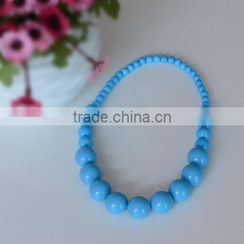 2014 new design colorful lbeaded necklace fashion chain necklace