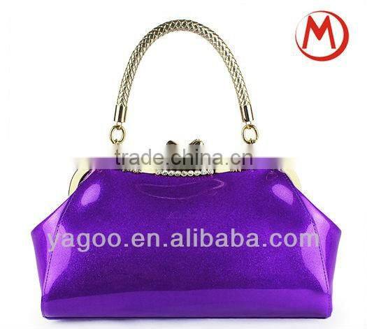 vivid patent leather tote bag shiny frame bag