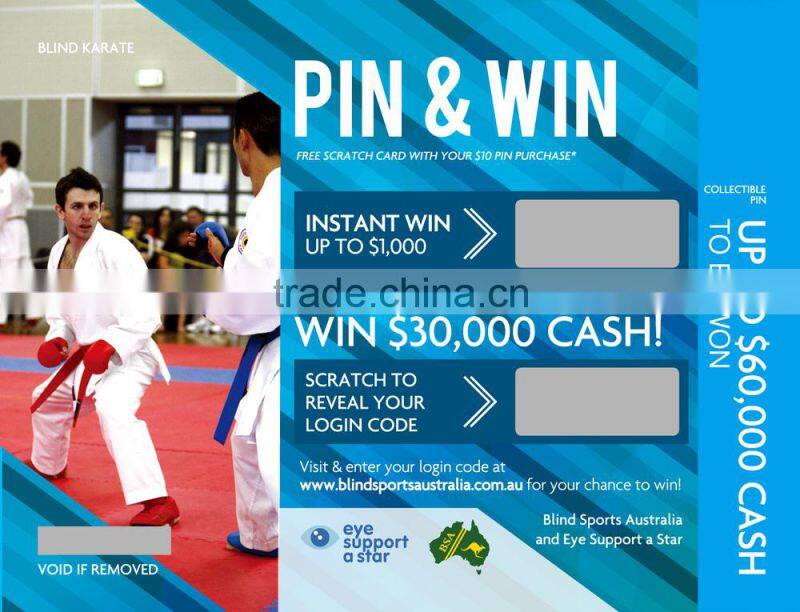 sports lottery scratch card printing
