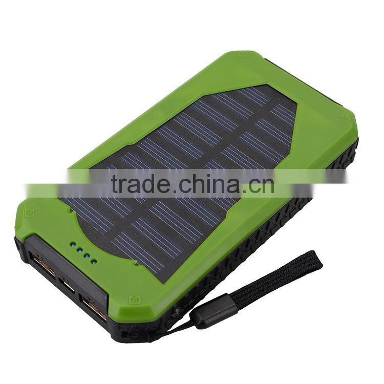 Unique design slim portable usb solar charger 8000mah
