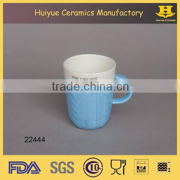 embossed ceramic mugs sweater mug