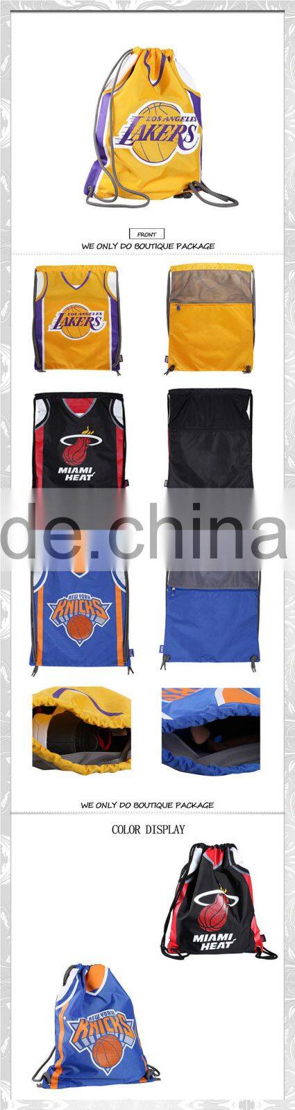 Silk Screen Printing Polyester Drawstring Dust Bag for Shoes, Sport Gym Bag