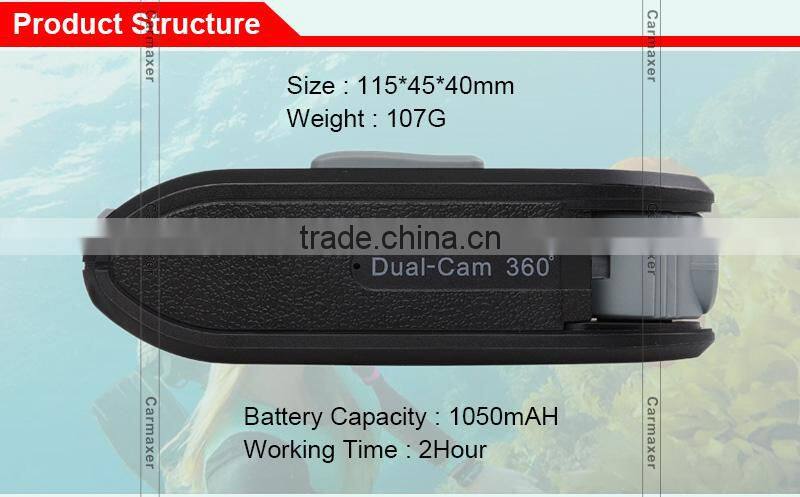 2016 New style NTK96650 manual car dvr fhd dvr ourdoor camrea dual lens action camera dvr