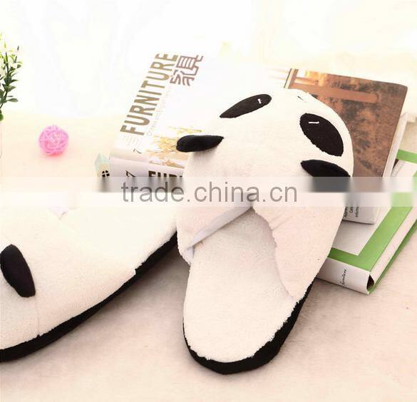Factory supply wholesale funny animal fleece slippers warm plush indoor slipper