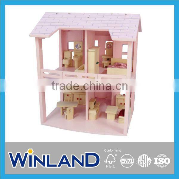 Pretend Play 2 Floor Wooden Doll House