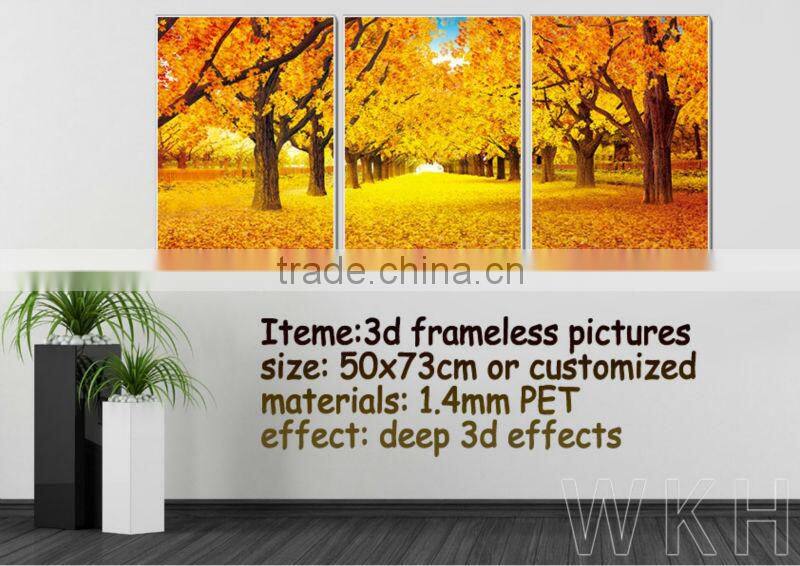PET frameless picture with deep 3d effects