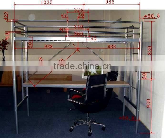 practical and economical metal bunk bed with table board