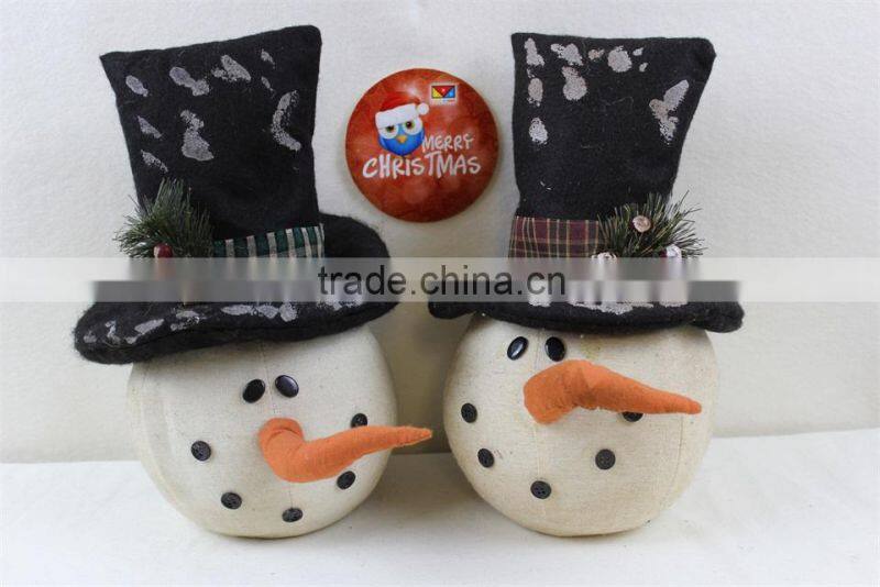 WHOLESALE 12" STANDING PLUSH SANTA SNOWMAN VINTAGE STYLE ORNAMENT