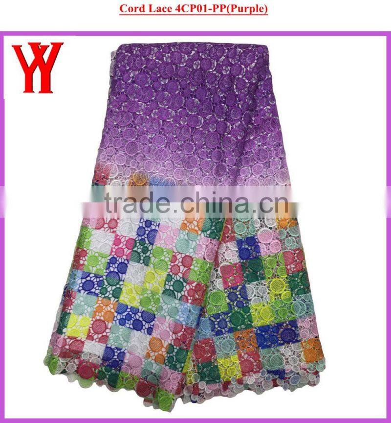 Nigerian lace fabric african cord lace samples cotton embroidered lace collar
