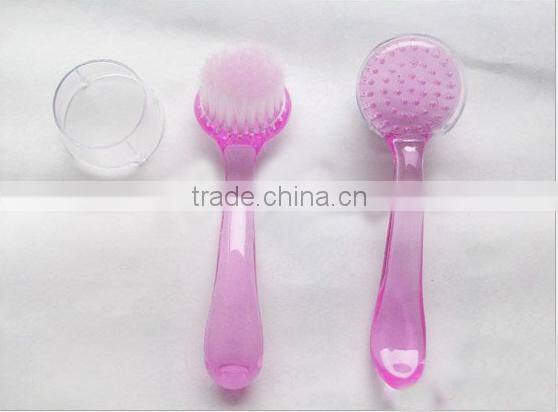 White plastic long handle manicure brushes