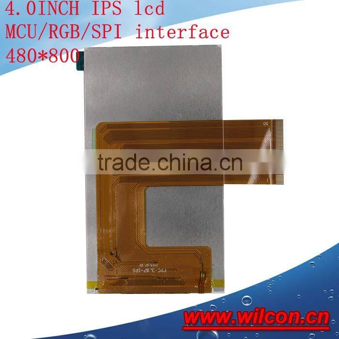 4.0inch 480*800 support RGB/MCU/SPI muti interface IPS tft lcd panel