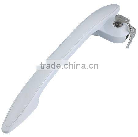 Freezer door handle freezer door handle with lock plastic factory cheap abs deep freezer knob with lock and key abs white cabine