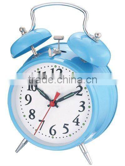 4.5 inch metal case mechanical alarm clock movement, desktop clock