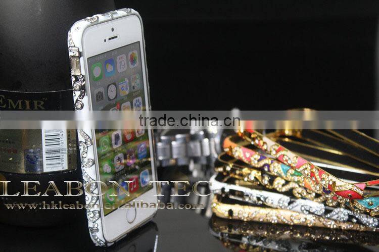 Wholesale new product china alibaba supplier bling bling diamand Aluminum Bumper Case Cover For iphone 5 5s