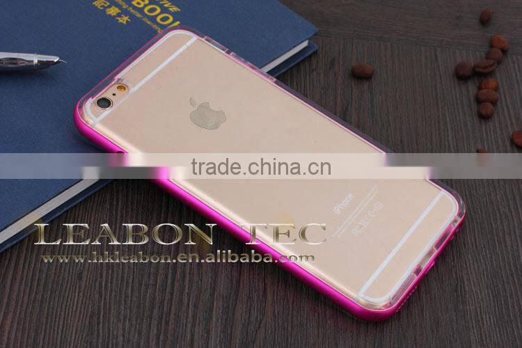 Ultra Thin Metal Aluminum Bumper with transparent tpu For iPhone 6 Metal Bumper