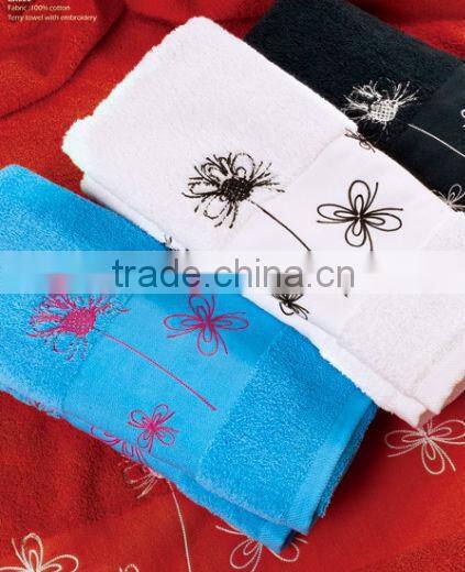 bamboo fiber solid color dyed towel with jacquard