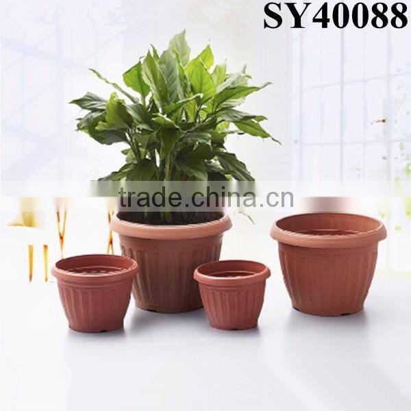 Round large painting plastic pot wholesale