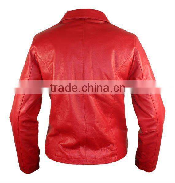 Ladies Colored Leather Jacket, Green Leather Jacket for Womens, Ladies Fitted Leather Jacket