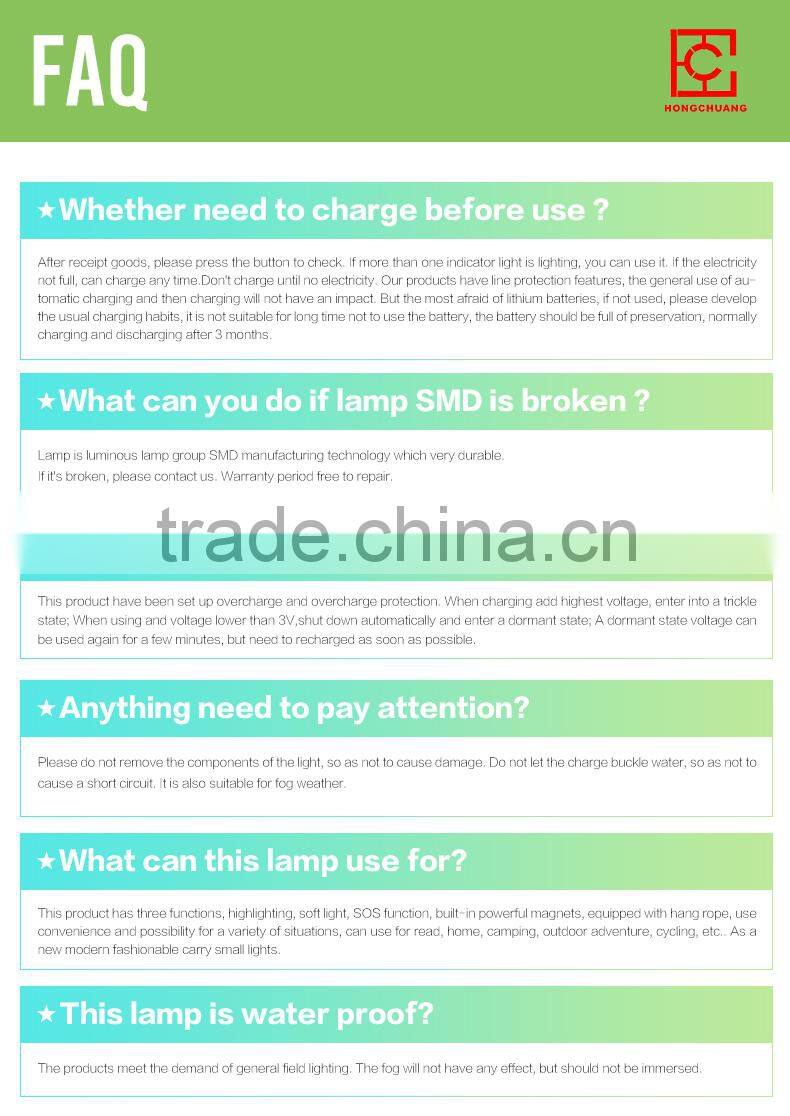 HC-R1436 power bank IP55 battery rechargeable led high power lamp