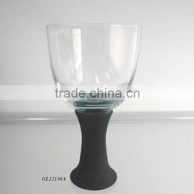 handmade black colour stem glass white wine glass