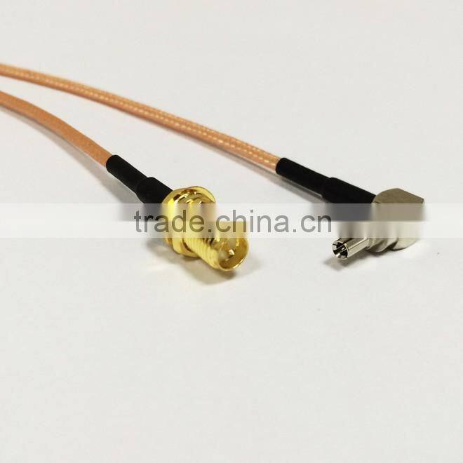 15CM Pigtail coaxial jumper cable RG316 extension cord 6inch RP-SMA female to CRC9 male right angle RF adapter connector