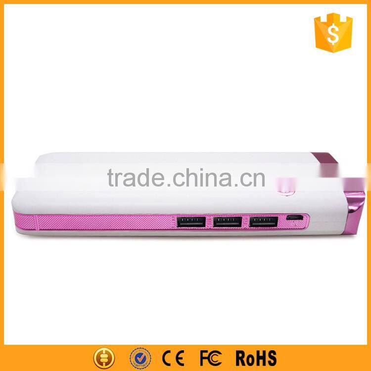 Portable 3 usb output 10000mah bank power for cell phone