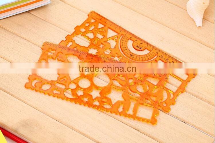 High Quality Soft 2 PCS In One Set Plastic Ruler Drawing Stencil