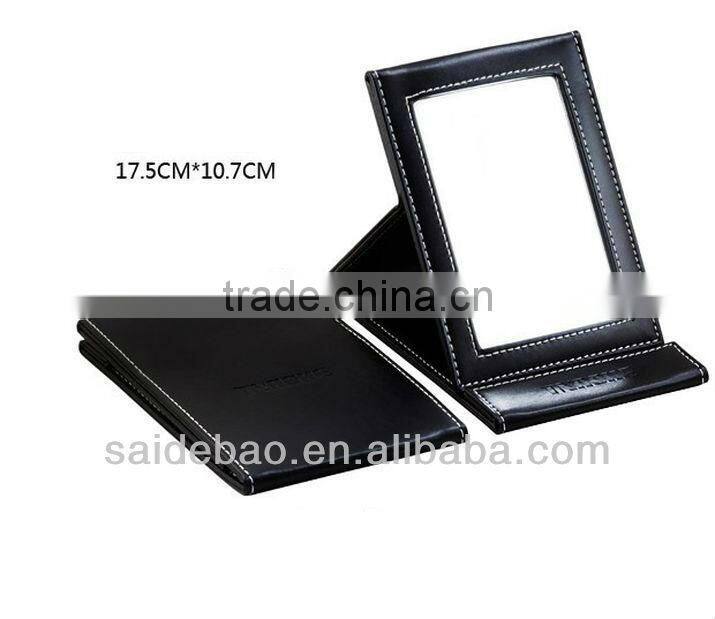 Black Leather Folding cosmetic mirror fold beauty mirror makeup make up tool