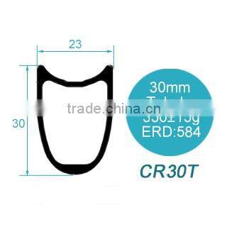 CBK good quality 23mm wide 30mm deep 700c carbon bike rims tubular CR30T