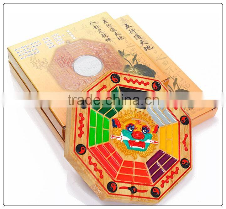 Fengshui Ba Gua Mirrors,peach wooden lion Mirror