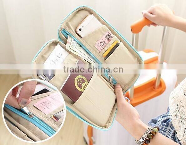 Travel Cover Organizer Zip Wallet Passport Boarding ID Card Holder