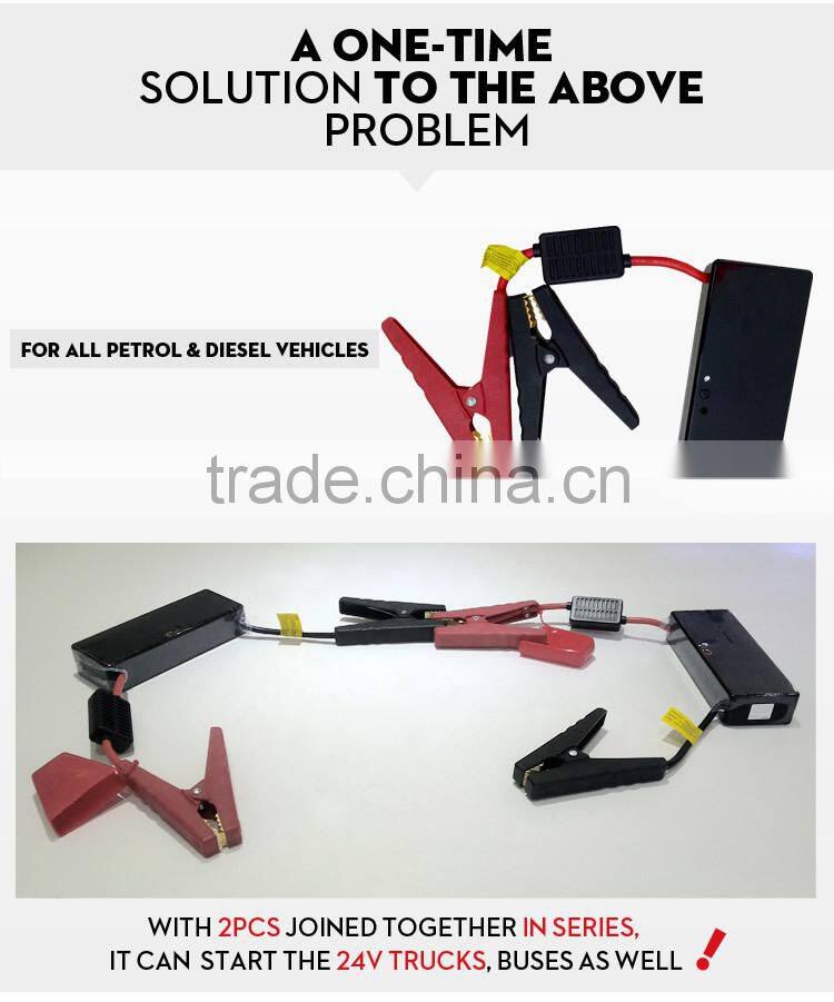 13000mAhLi-Nano Lithium Polymer jump starter for cars multi-function car jump starter