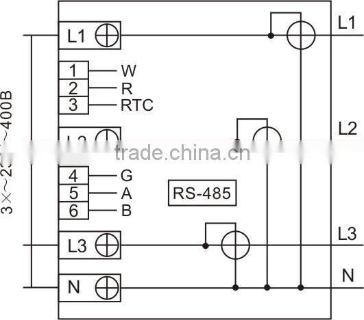 Three Phase DIN-Rail Electricity Power Meter with RS485