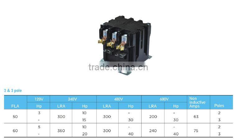 UL siemens electrical contactor air compressor protect definite purpose ac contactor 3Pole 50Amp 24Vac