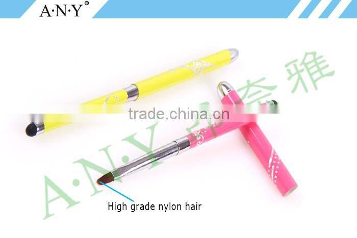 ANY Professional Nail Beauty Design Gel Nail Brush With Metal Handle Special End Can Touch Phone Screen