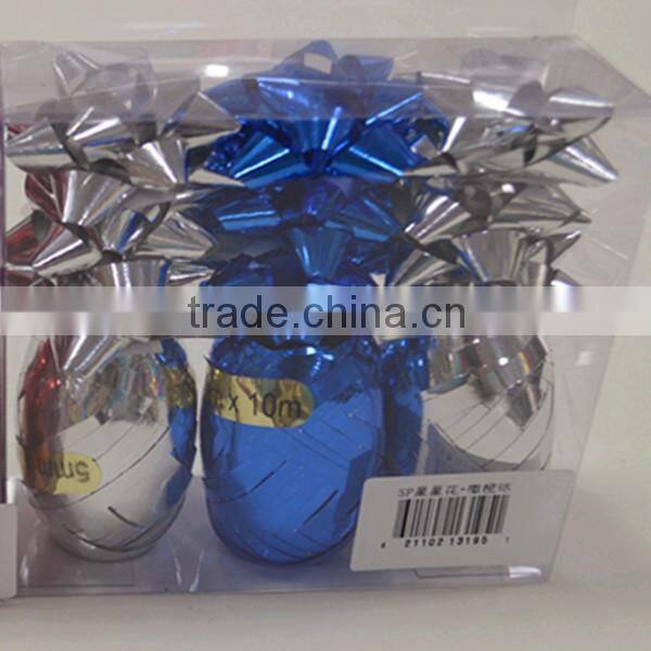 Gloss Metallic Star Bow And Curly Ribbon Egg Sets