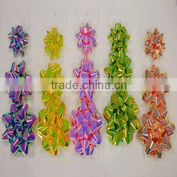 Chinese Factory Wholesale Color & Pattern Printed Plastic Ribbon Gift Bow For Gift Decoration