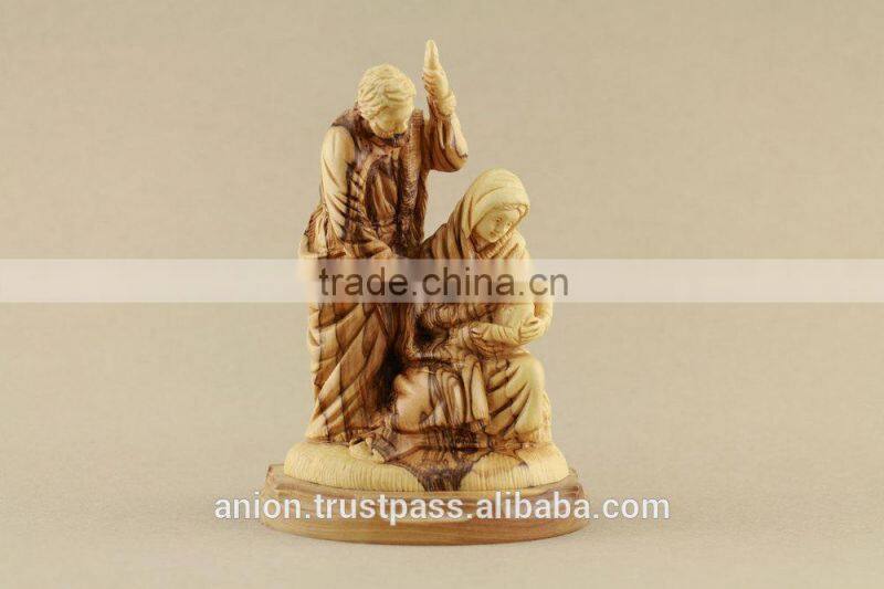 Christmas Composition Olive Wood Carved Holy Family