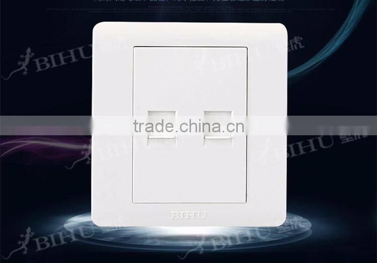 PC brushed stainless steel material network computer wall socket rj45 wall outlet