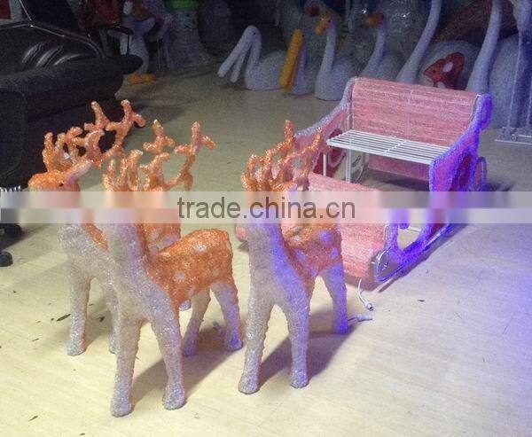 Hot sale christmas light with santa car and reindeer holiday time led light outdoor decoration